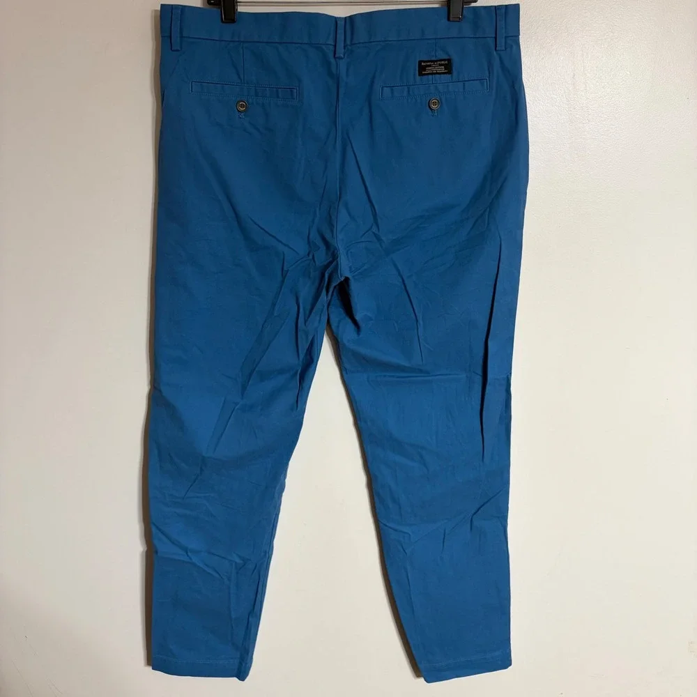 Banana Republic Mason Chino Mens 35x32 Blue Athletic Tapered Fit Stretch Pants